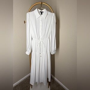 Forever 21 White Long Sleeve Dress